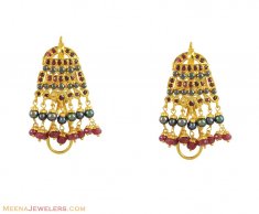 Stones Earrings (22K Gold)