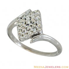 18K Ladies White Gold Diamond Ring