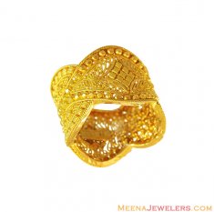22K Gold Designer Ladies Wide Band ( Ladies Gold Ring )