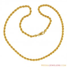 22K Hollow Rope Chain (16 Inches)