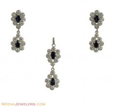 22k White Gold Pendant Set