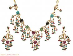 Navaratan Necklace Set (22Karat)