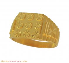 22k Yellow Gold Mens Ring ( Mens Gold Ring )