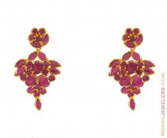 Ruby Earring in 22k Gold  ( Precious Stone Earrings )