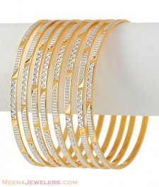 Gold Fancy Two Tone Bangles ( Two Tone Bangles )
