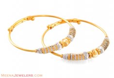 22K Two Tone Baby Bangles ( Baby Bangles )