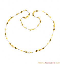 22K 2 Tone  Ball Chain(24 Inch)  ( 22Kt Long Chains (Ladies) )