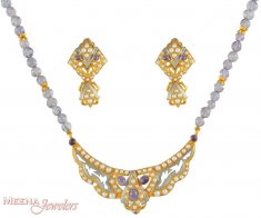 22KT Pearl Purple Amethyst necklace set