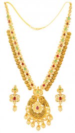 22K Gold Temple Necklace Set 2 in 1