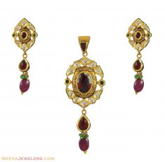 Indian Kundan Pendant Set (22K)