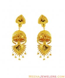 21k Long Fancy Chandelier Earrings