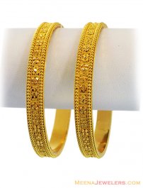 22K Gold Filigree Bangles(2 Pc) ( Gold Bangles )