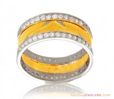 18K Fancy Two Tone Band ( Wedding Bands )