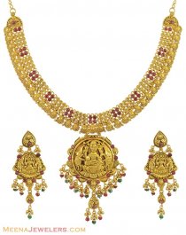 22k Gold Temple Necklace Set
