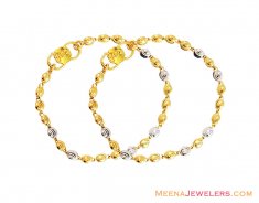 22K 2 Tone Fancy Baby Bracelet ( 22Kt Baby Bracelets )