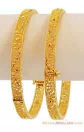 Designer Filigree Kadas (Pair) 22K