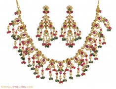 22K Pearl , Ruby, Emerald Set