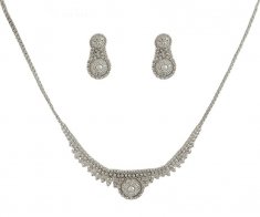 White Gold Necklace Set (22K) ( White Gold Sets )