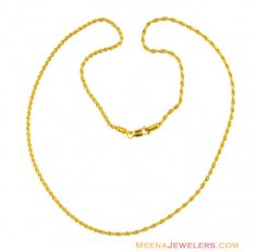 22K Fancy Light Rope Chain(16 inch)