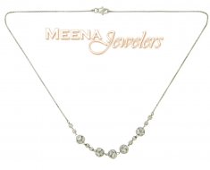 22kt white Gold Chain (Necklace) with CZ ( Necklace with Stones )