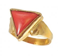 22kt  Coral  Ring (Birthstone) ( Astrological BirthStone Rings )