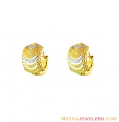 22K Three Tone Clip On Earrings  ( Clip On Earrings )
