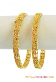 22k Gold Fancy Filigree Kada (2 Pc)