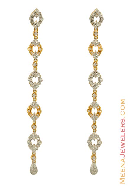 Long Fancy Earring ( 22k gold) - ErLn7008 - US$ 1,063 - Beautifully two ...