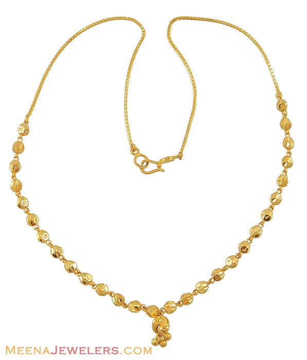 Fancy Gold Chain - CHFC7857 - 22kt gold balls chain ( beaded gold balls ...