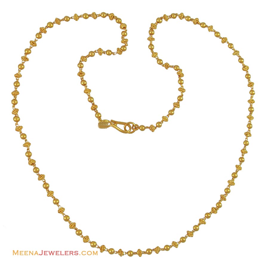 22K Gold Balls Chain(20 inch) - ChFc10650 - 22K gold chain(20 inches ...