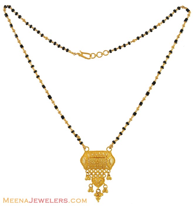 Indian Gold Mangalsutra - ChMs10917 - 22Karat Gold Indian Mangalsutra ...