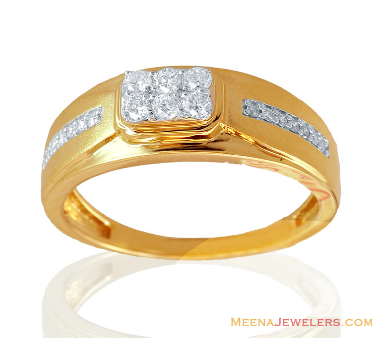 Fancy Mens 18K Gold Diamond Ring - dimr14213 - US$ 1,070 - 18k Yellow ...