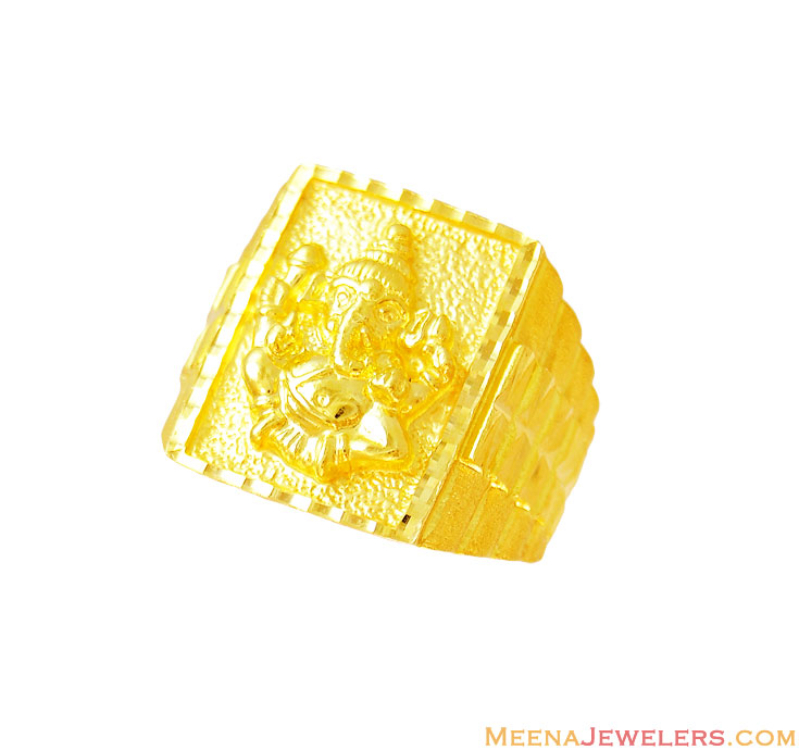 22k Mens Religious Ganesha Ring - RiMs12759 - 22K gold mens ring with ...