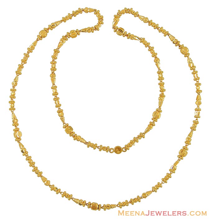 22Kt Yellow Gold Ladies Chain - ChLo8422 - 22Kt Gold Ladies Designer ...