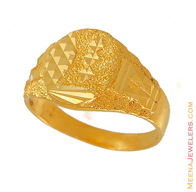 Round shaped mens ring (22k Gold) - RiMs6582 - 22k Mens Gold ring in ...