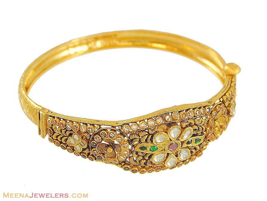 22k Gold Antique Bangle(Kada) - BaAn7887 - 22k gold bangle(kada)in ...