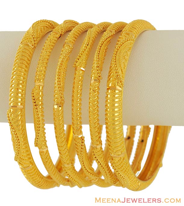 Indian Bridal Bangles (22K Gold) - BaSt6292 - 22K Indian Bridal Bangles ...