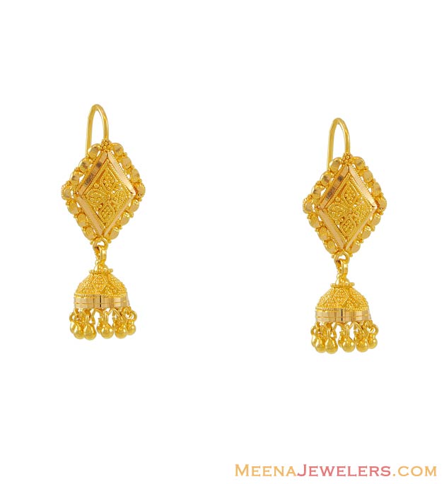 Designer Hanging Earrings(22k) - erfc7939 - 22k gold earrings with ...