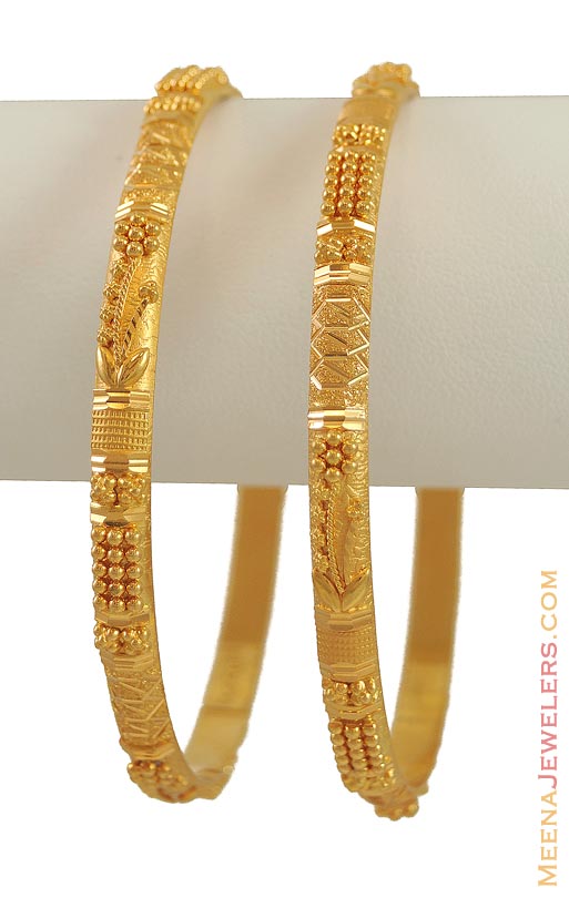 Gold Bangles Designs Without Stones