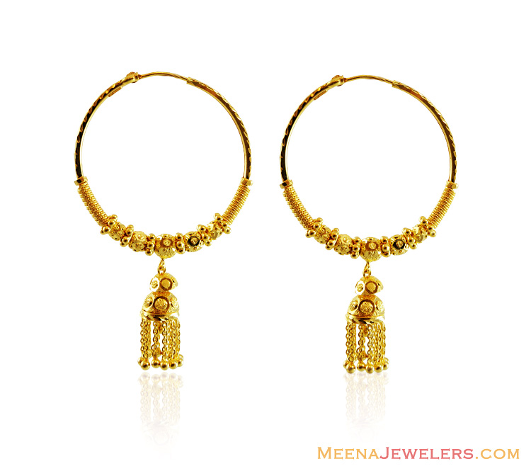 Gold Balls Jhumki Bali - ErHp14754 - Indian Gold Jhumki 22kt bali ...