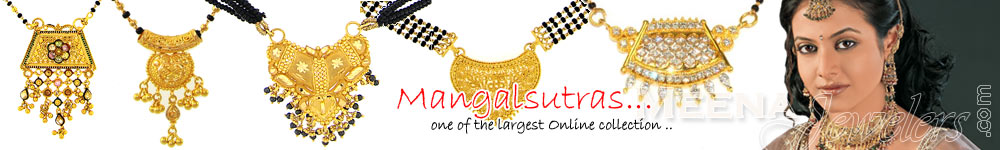 22 KT Gold MangalSutras (Chains With Black Beads)