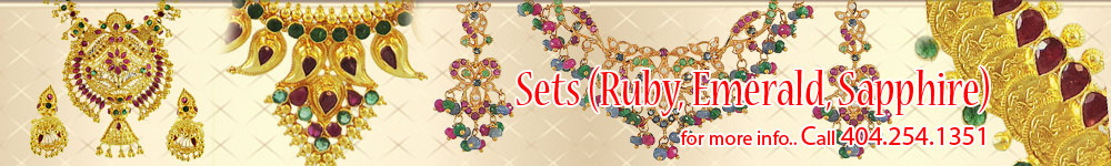 Precious Stone Gold Necklace Sets (Indian Designs)  | Ruby, Emerald, Sapphire, pearl and more