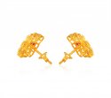  [ Precious Stone Earrings > 22K Gold Ruby Pearl Earrings  ]