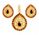 22K Gold Ruby Pendant set - Click here to buy online - 925 only..