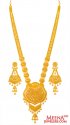22kt Gold Long Necklace Earring Set - Click here to buy online - 6,860 only..