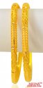 22kt Gold Pipe Style Bangles (2pcs) - Click here to buy online - 2,120 only..