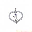 18K White Gold Heart Fancy Pendant - Click here to buy online - 453 only..