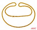 22 Kt Hollow Rope Chain (22 Inches) - Click here to buy online - 887 only..