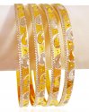 22Kt Gold Two Tone Bangles (4 PC) - Click here to buy online - 4,681 only..