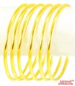22Kt Plain Gold Bangles (6 Pc)